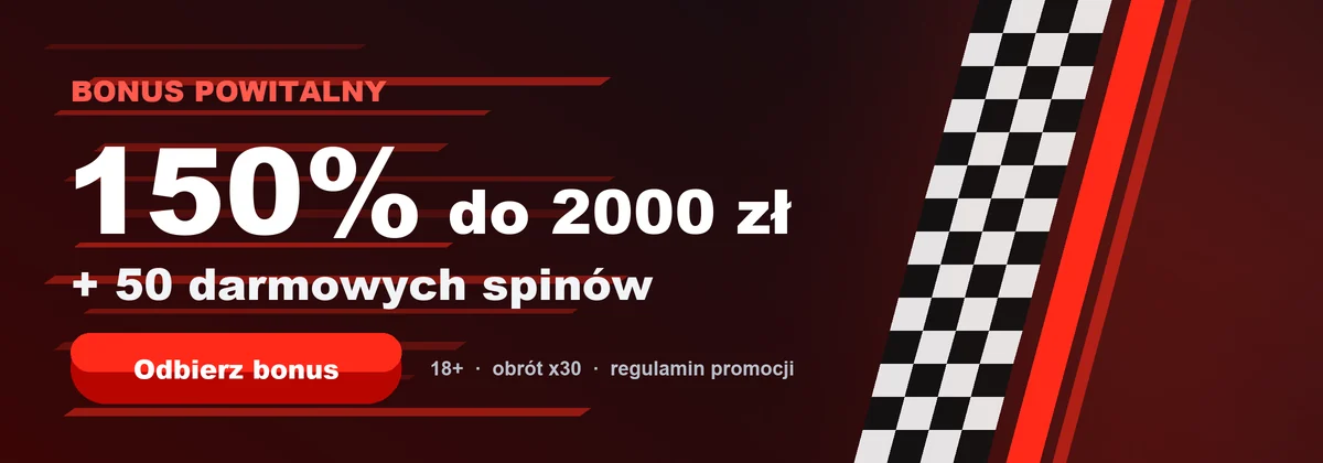 Bonus powitalny F1 Casino: 150% do 2000 zł i 50 darmowych spinów